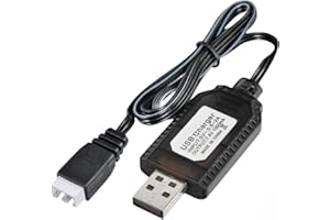 USB Charger Cable with XH-3Pin Connector Plug for 7.4V to USB Connector Lipo Battery Charger Compatible for RC Aircraft Helic