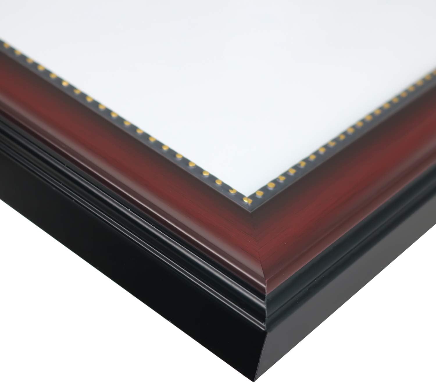 GraduationMall A4 Certificate Frame Diploma Frames Document Picture Holder Glass Wall & Tabletop Design,Mahogany with Gold Beaded - Image 5