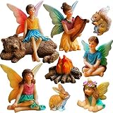 Mood Lab Fairy Garden - Miniature Fairies Figurines Accessories - Camping Kit of 9 pcs - Set for Outdoor or House Decor