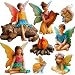 Mood Lab Fairy Garden - Miniature Fairies Figurines Accessories - Camping Kit of 9 pcs - Set for Outdoor or House Decor