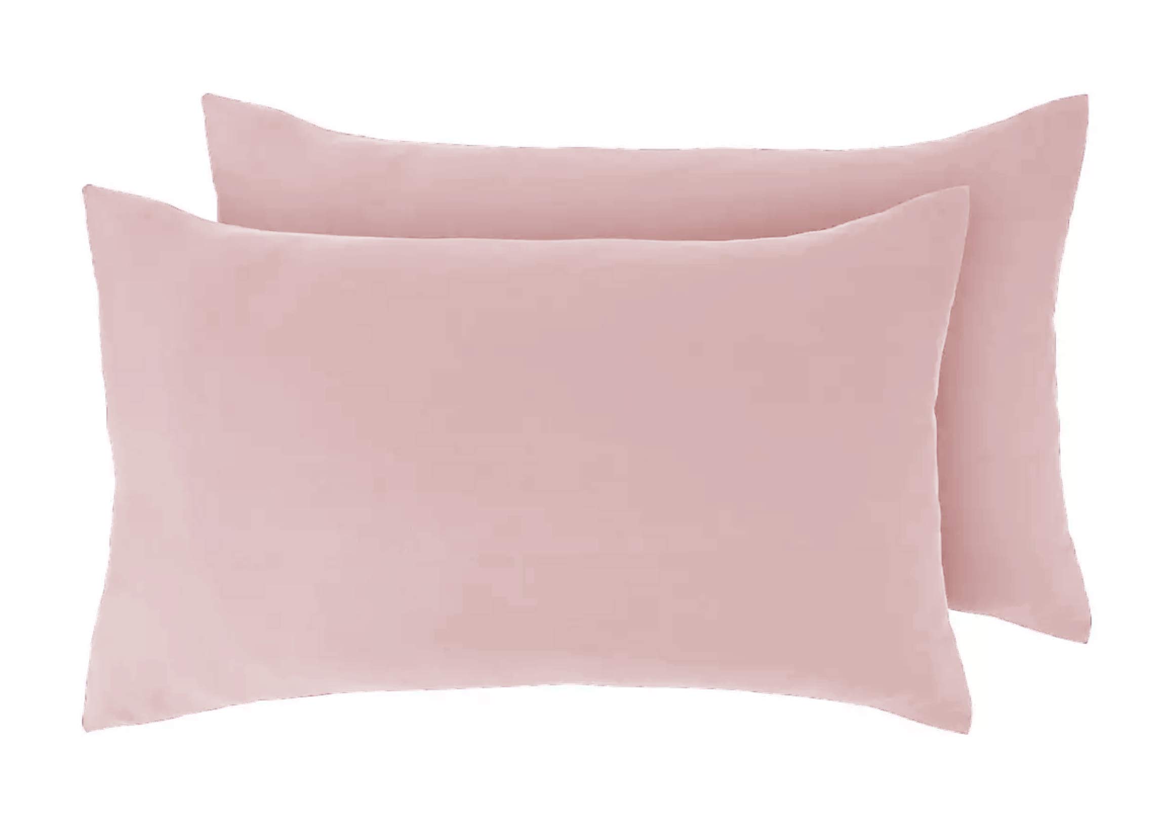 Beldora Pair of Pillowcases 2 Pack Pillow Cases Covers Anti-Allergy Anti-Bacterial Super Soft Touch Brushed Microfibre (Pink)