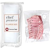 Chef Preserve Reusable Vacuum Sealer Bags for Food – 30 BPA-Free XL Large (12 x 20 in) Food Storage Bags, Freezer, Microwave – Odor-Resistant, Leak-Proof – Compatible with Chef Preserve Vacuum Sealers
