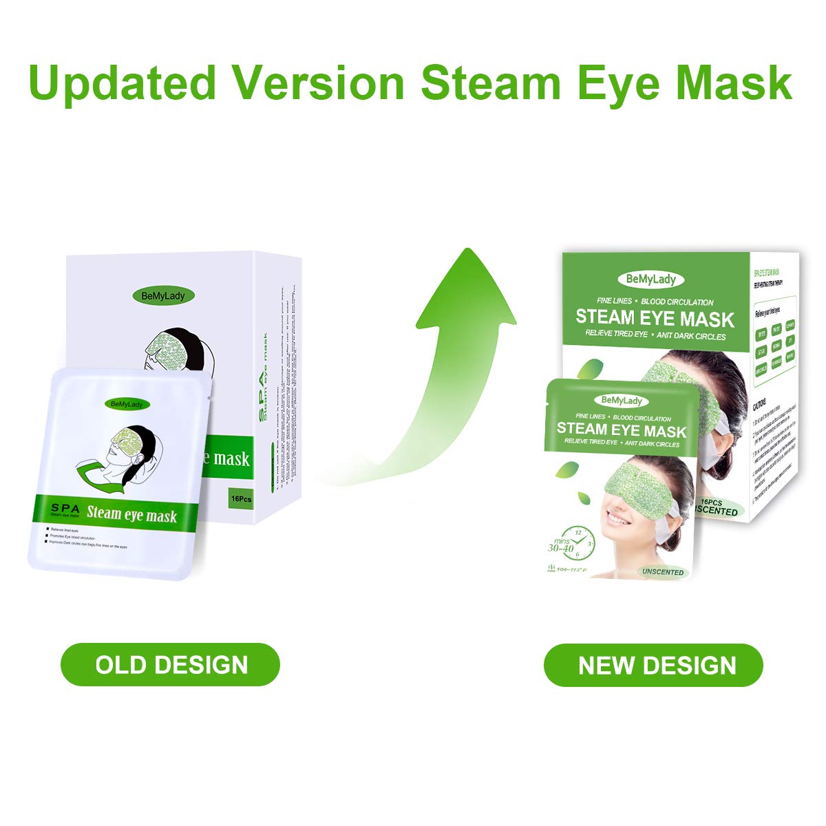 16 Packs Steam Eye Masks for Dry Eyes, SPA Warm Eye Mask, Relief Eye Fatigue Hot Sleep Eye Mask for Puffy Eyes Mask, Disposable Moist Heating Compress Pads for Sleeping- Unscented : Beauty