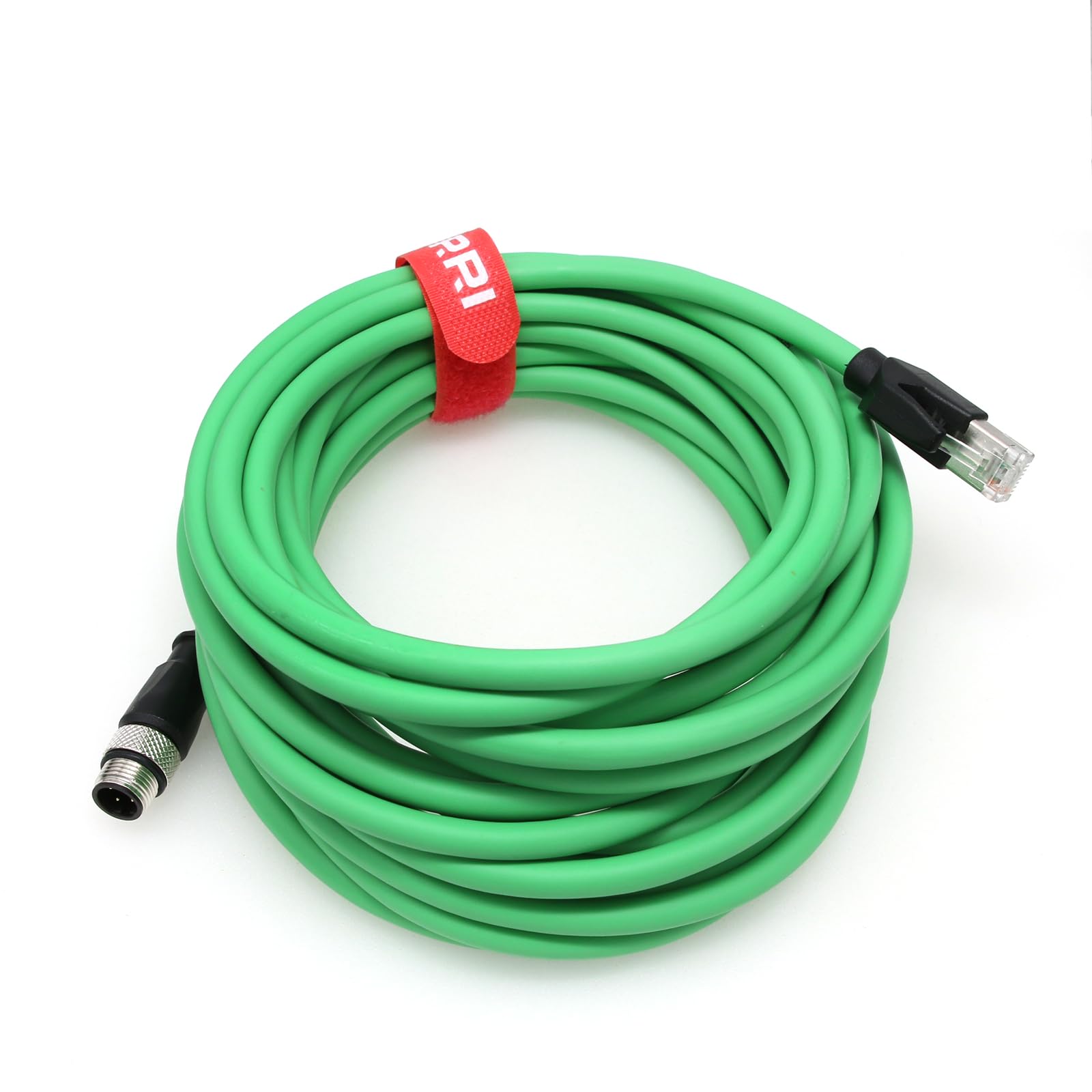 DRRI M12 4pin D-Code Male to RJ45 Waterproof Ethernet Shielded Cable for Industrial Ethernet Applications (20M)