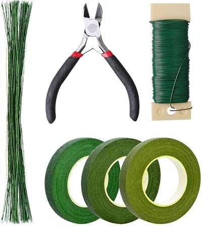 Nuoshen Floral Arrangement Kit with Wire Cutter, Tapes, 26/22 Gauge Floral Wire