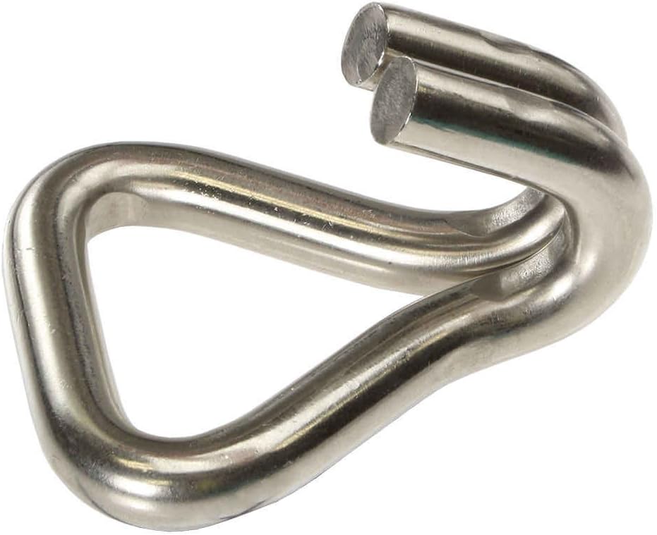 US Cargo Control 2" Double J Stainless Steel Wire Hook 4, 500 lbs. Break Strength