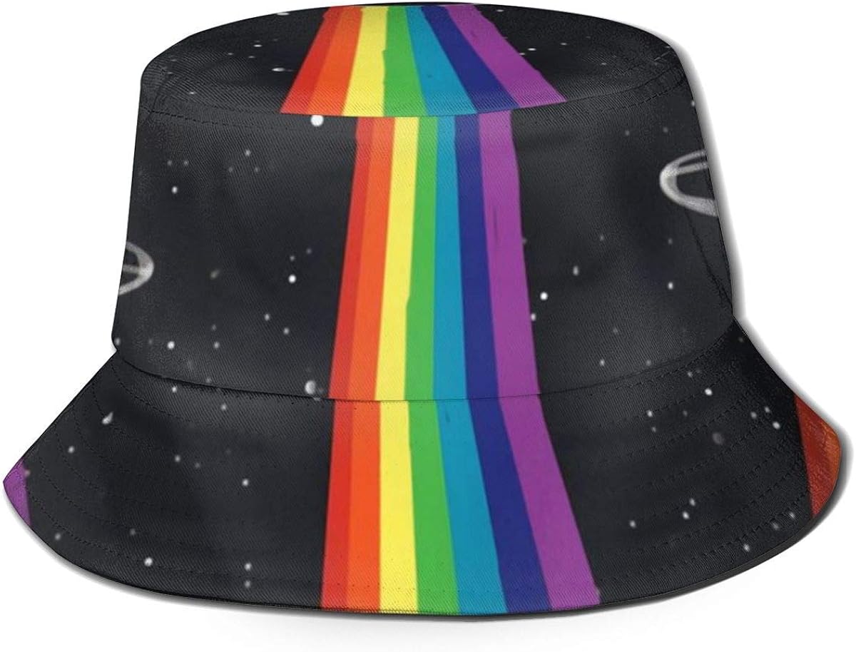 NA Hanging Rainbow UFO Gay Pride Bucket Hat Fisherman Hats Summer