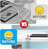 URAQT Cable Clips Holders 30 Pcs Silicone Adhesive Desk Cord Organizer White view 7