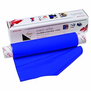 Dycem - 50-1501B Bulk Roll Matting, 8" x 2 yd. Roll, Blue, Non-Slip Material Helps Improve Stabilization & Gripping, Holds Plates & Bowls in Place, Grip Jars When Opening, Cabinet Liner, Exercise Mat, More