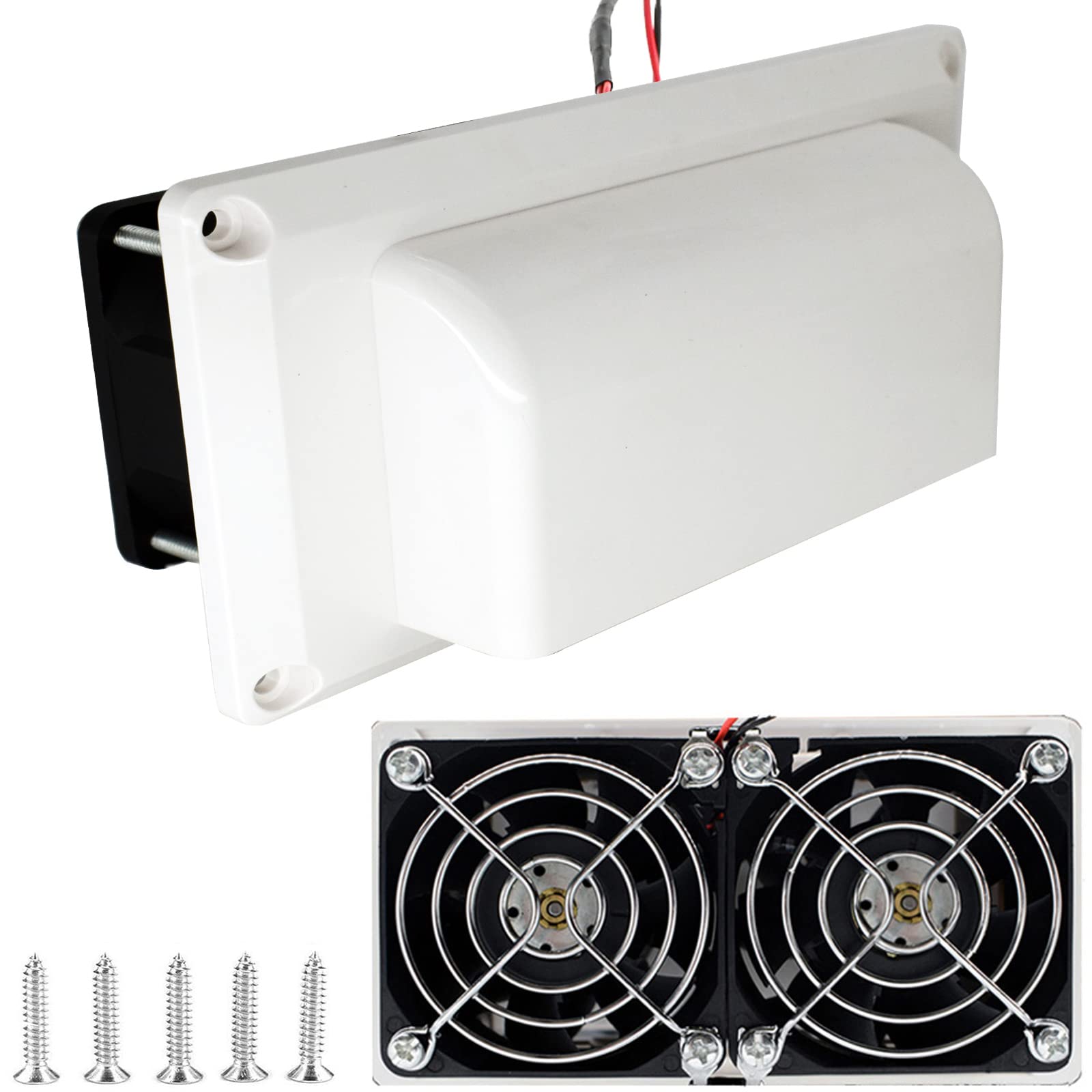 Photo 1 of AUTOXBERT RV Side Vent Fan, 25W 12V Small Vent Ventilation Exhaust Fan for RV Motorhome Caravan Camper, White