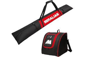 MERALIAN Ski Bag and Boot Bag Combo, Padded Skis Bag Fit Skis Up to 200 cm & Boots Size 13 with 5mm Foam Ski Gear Bag.