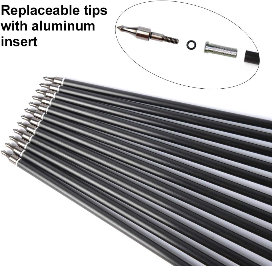 ANTSIR 12Pcs/lot Fiberglass Target Arrow 30 inch Adult Archery Hunting Nock Proof Arrow Steel Point 15-40 Lbs for Recuve & Compound Bow : Sports & Outdoors