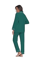 COLORFULLEAF Women's 100% Cotton Long Sleeve Pajama