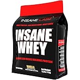 Insane Labz Insane Whey,100% Muscle Building Whey Protein, BCAA Amino Profile, Mass Gainer, Meal Replacement (Vanilla, 120 Servings)