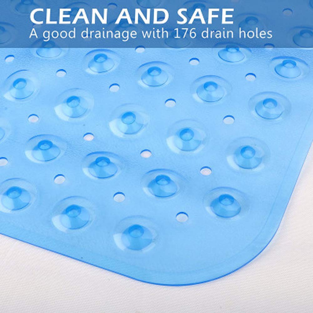 Blue 16 W X 39 L Inches Blue Mat1 Machine Washable Totoone Extra Long Bathtub Mats