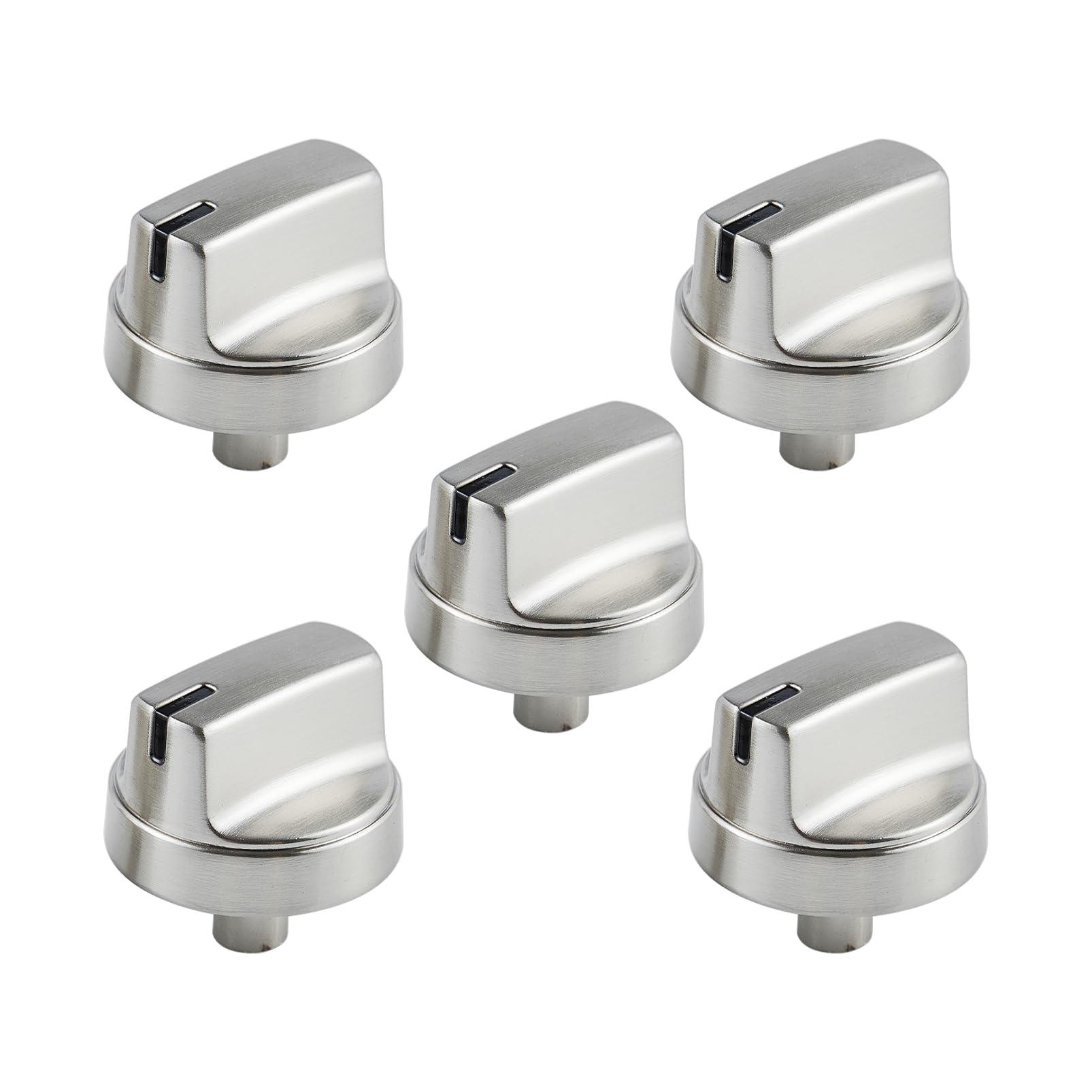 Photo 1 of WB03X29315 KIP 5U06 191D9233 Stove Knobs Cooktop Replacement Parts for GE Cooktop Knob Stainless Steel 30 Inch JGP5030SLSS Gas Range Oven Knobs Stove Top Control Knob Surface Burner Knobs 5 Pcs
