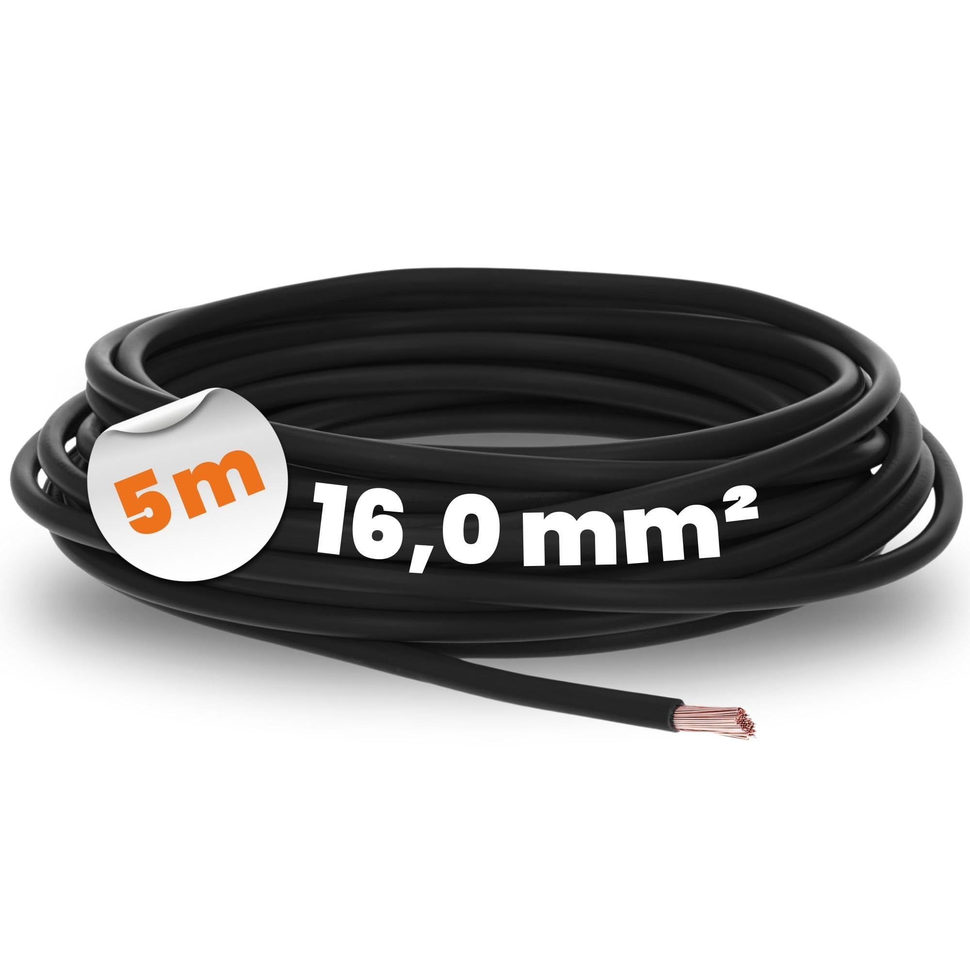 5 Metre Lapp 4520016 H07V-K 16.0 mm² Black I Wiring Cable I Flexible Flexible PVC Single Core I Stranded 16 mm2 I Wiring