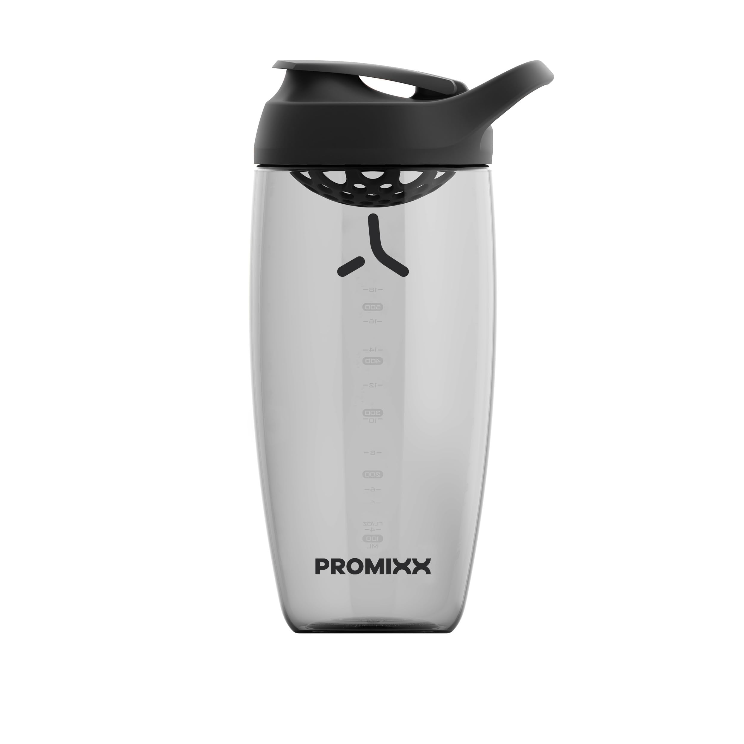Promixx Pursuit Protein Shaker Bottle - Premium Shaker for Protein Shakes - Lifetime Durability, Leakproof, Odourless - 700ml / 24oz (Stealth Black)