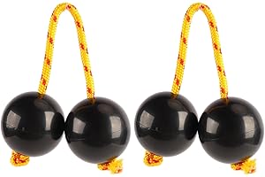 2Pcs African Rhythmic Ball Kashaka Instrument African Shaker Rattle Black for Performance Parties Concerts