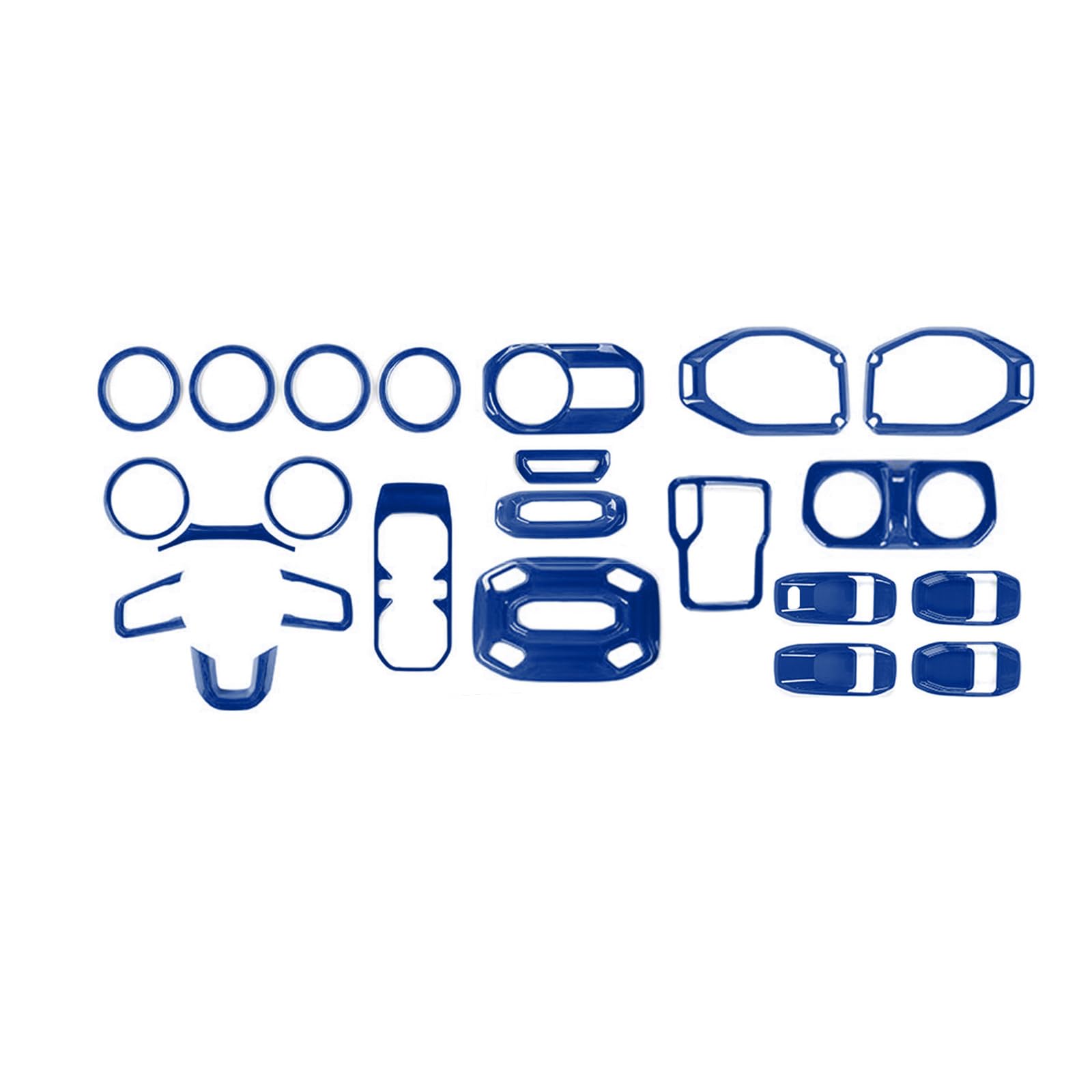 Photo 1 of RT-TCZ for Jeep JL Interior Trim Kit Blue Cover for Jeep Wrangler JL JLU 2018-2023 for Gladiator JT 20120-2023 Blue Interior Accessories 23pcs