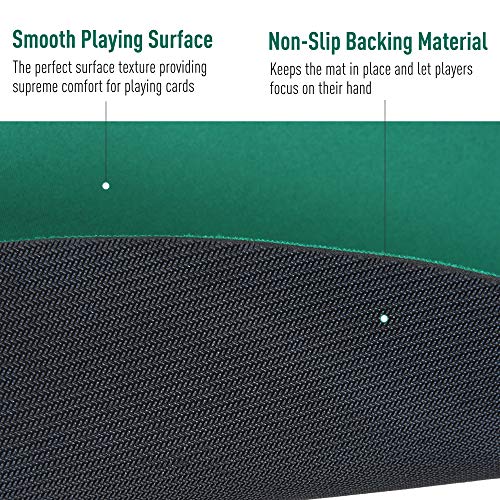 Soozier 71"x36" Rubber 8 Player Oval Non-Slip Poker Table Top Mat with Carry Bag - Thumbnail 4