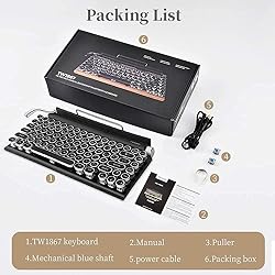 7KEYS Typewriter Keyboard Wireless Retro