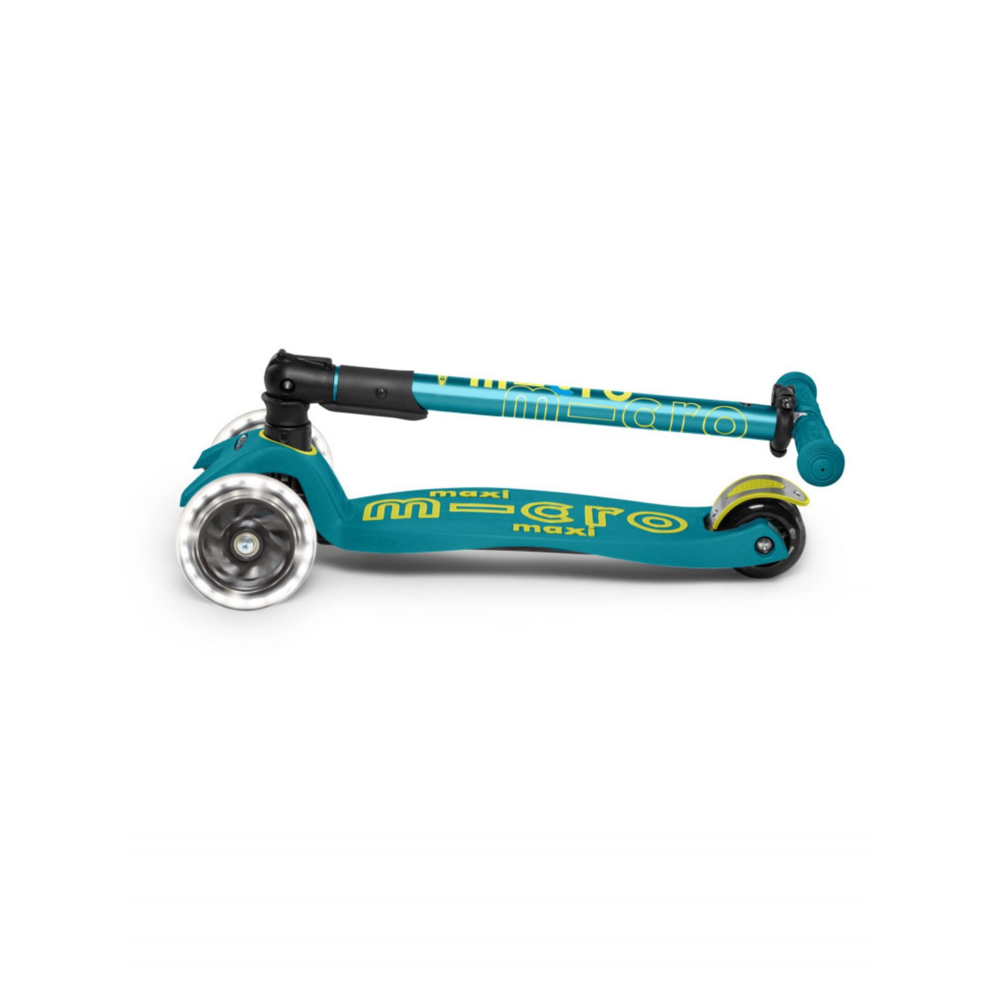 Micro Kickboard - Maxi Deluxe Foldable LED - Three Wheeled, Lean-to-Steer, Fold-to-Carry Swiss-Designed Micro Scooter for Kids with Motion-Activated Light-Up Wheels for Ages 5-12