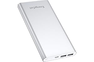 ENERGYCELL Pilot 4GS Portable Charger 12000mAh Fast Charging Power Bank Dual 3A High-Speed Output Battery Pack Compatible with iPhone 16 15 14 13 12 11 Samsung S10 and More（Charging Cable Included) (Silver)