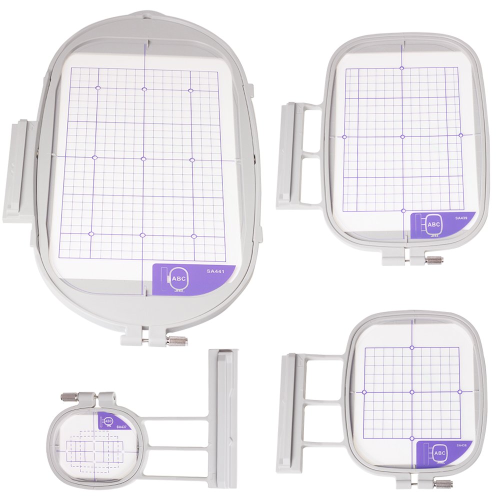 YICBOR 4 pcs Embroidery Hoop Set SA437 SA438 SA439 SA441 fit for Brother Machine Innov-is 1500 1500D 2200 2200D 2500D 2800D 5000D DreamMaker VE2200 VM2600D+(4 in 1)