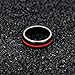 REVEMCN 8mm Black Stainless Steel Thin Line Polished Finish Wedding Band Ring for Men Women, 4 Color (Red, 10)