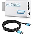 Wii to HDMI Converter Real 720P/1080P HD Output Video Audio Converter Adapter with High Speed HDMI Cable 1.5M Supports All Wi