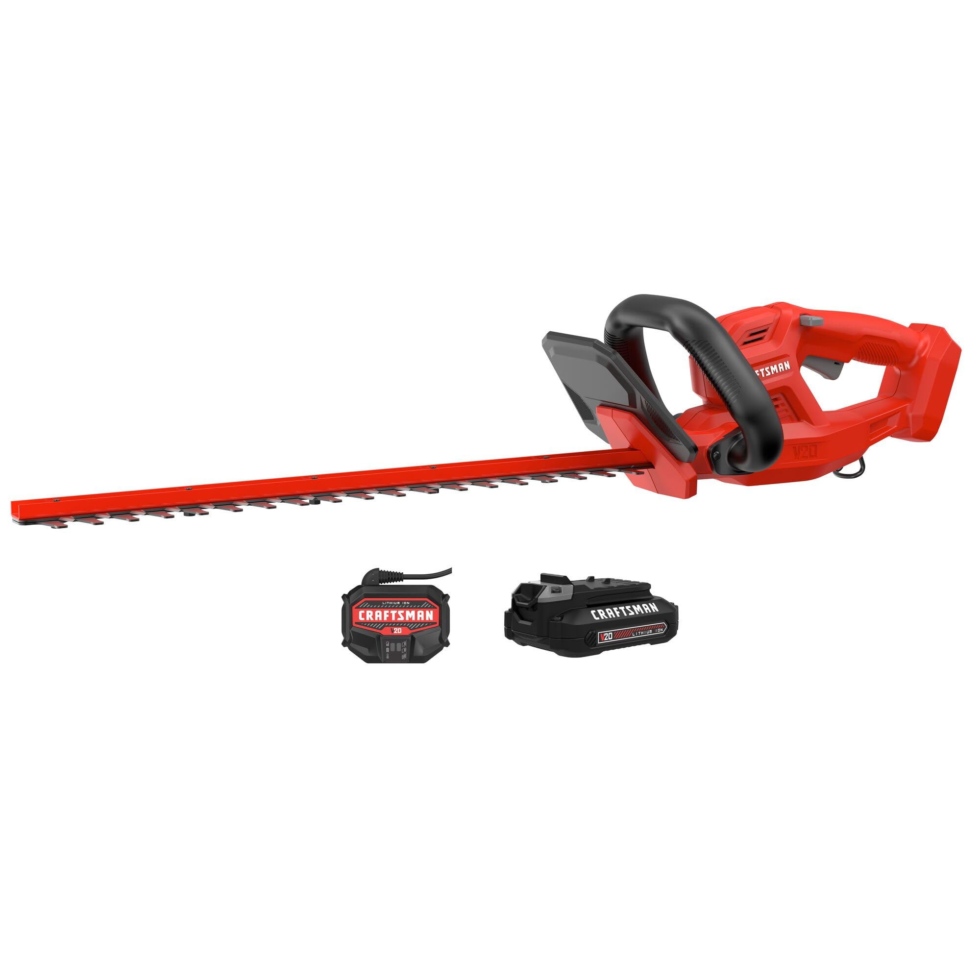 CRAFTSMAN V20 Cordless Hedge Trimmer with Battery and Charger Included, 20 in. Blade, Rechargeable Bush Trimmer Cordless, Lightweight (CMCHT810C1) Image