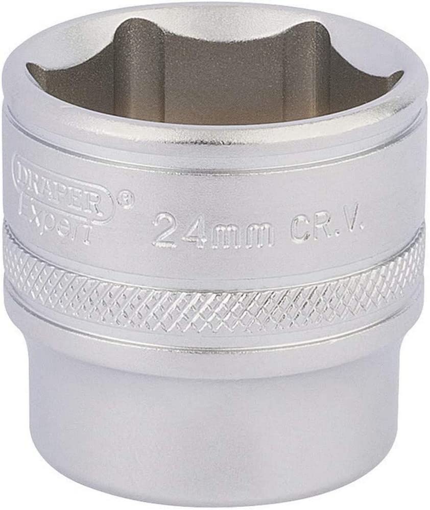 Draper Expert HI-TORQ® 6 Point Impact Socket | 3/8" Square Drive 24mm Deep Spark Plug Socket | 17546, Blue