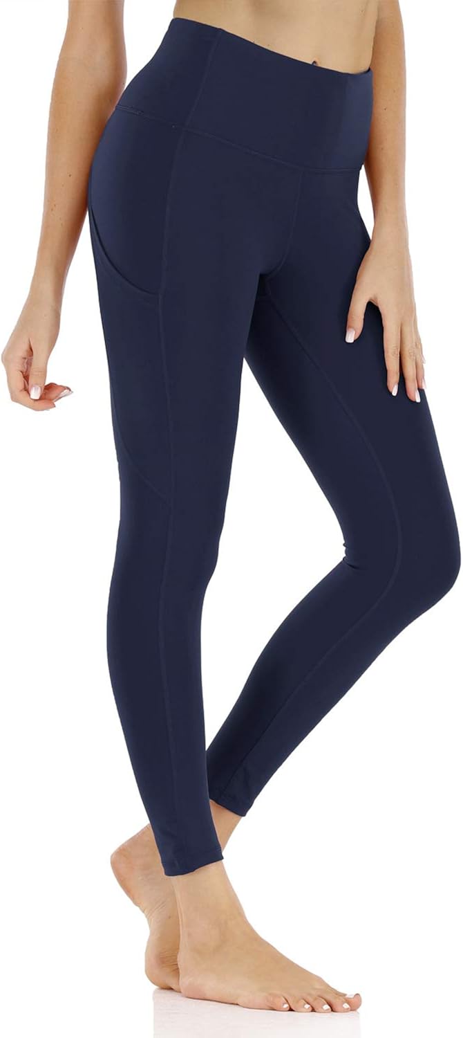 Nylon Yoga Pants Ladies Pocket High Waist Nine Pants Tight