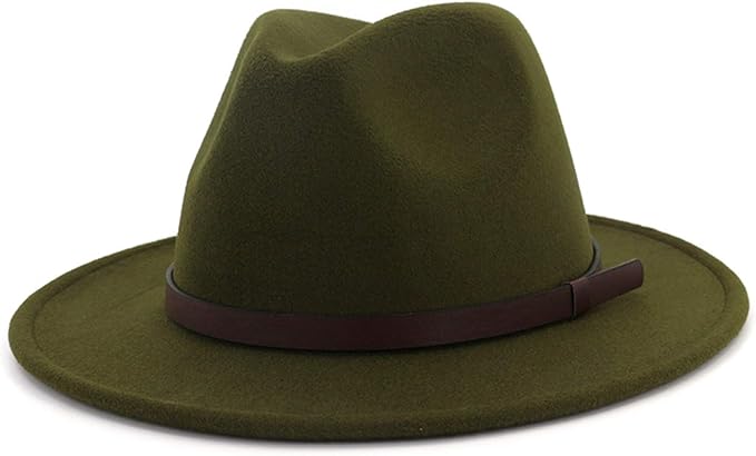 Amazon Biwinky ハット メンズ レディース ベルト飾り 無地 つば広 ジャズ帽 レトロ エレガント 中折れ帽子 パナマハット フェルトハット 日焼け止め 女優帽 紳士帽 フォーマル おしゃれ M グリーン ハット 通販
