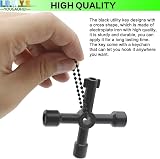 LRMYS 4-Way Utility Key Gas Electric Water Meter Radiator Bleed Cabinet Black view 3