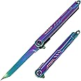 FUNBRO Rainbow Pocket Knife for Men & Women - EDC Folding Knives with Clip, Glass Breaker, Flipper and Liner Lock - Cool Survival Knife for Outdoor Camping