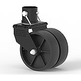 TOWKING 2000lbs Dual 6" Trailer Jack Swivel Caster, Wheel Replacement with Pin, Black