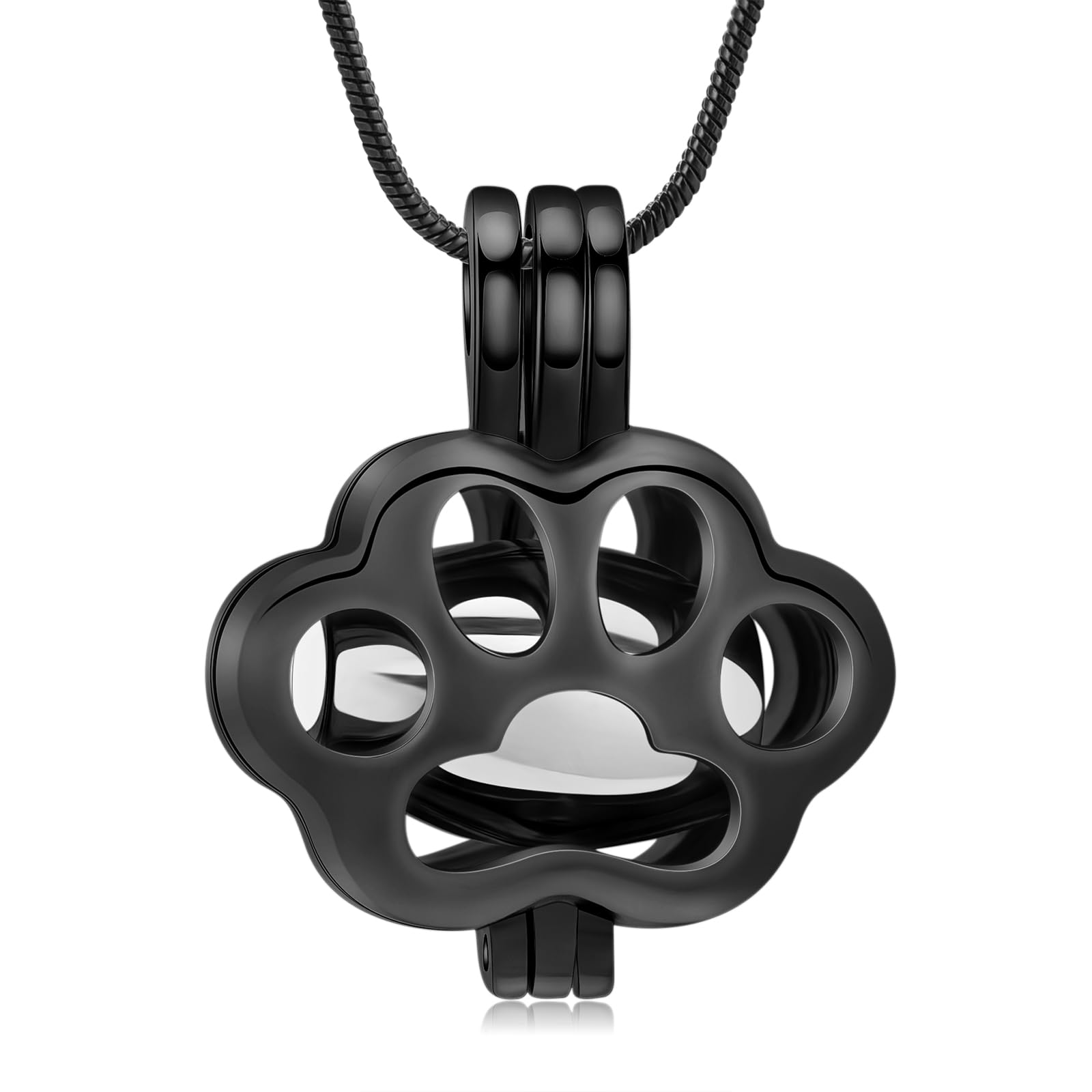 QGJNSGC Pet Cremation Jewelry for Ashes for Dog Cat Paw Print Memorial Locket Urn Necklace with Mini Case Keepsake Cremation Jewelry for Women/Men