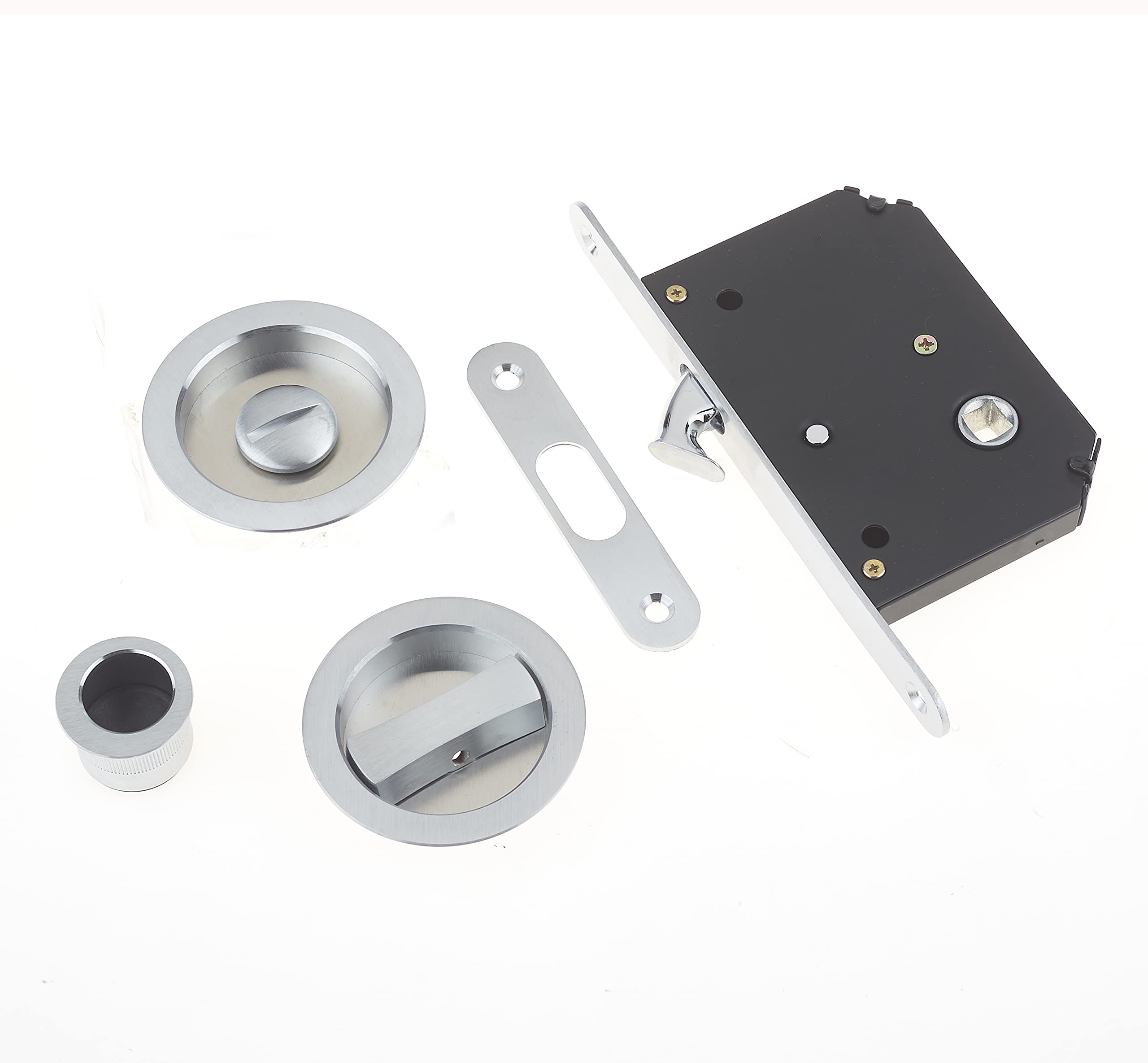 Sliding Door Bathroom Mortice Lock - Satin Chrome