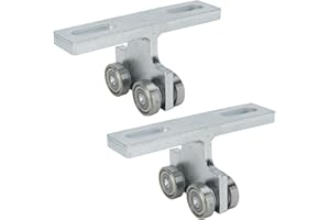 GRCFUMO 2Pcs Wheel Trolley,High Strength T Shape Welded Roller Trolley, Stable Bearing Track Roller Wheels for Track Electric