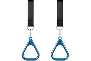 LadyRosian Trapeze Bar Swing Monkey Bars Hanging Ninja Rings Warrior Slackline Obstacle Course Kits for Kid Playground Equipment Accessories (Blue)