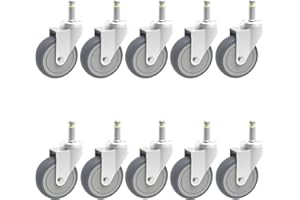 RILIDRI Replcament Casters for Brute Trash Bin Dolly Set of 10, 3-Inch Trash Can Dolly Replacement Wheels(550LBS-2)