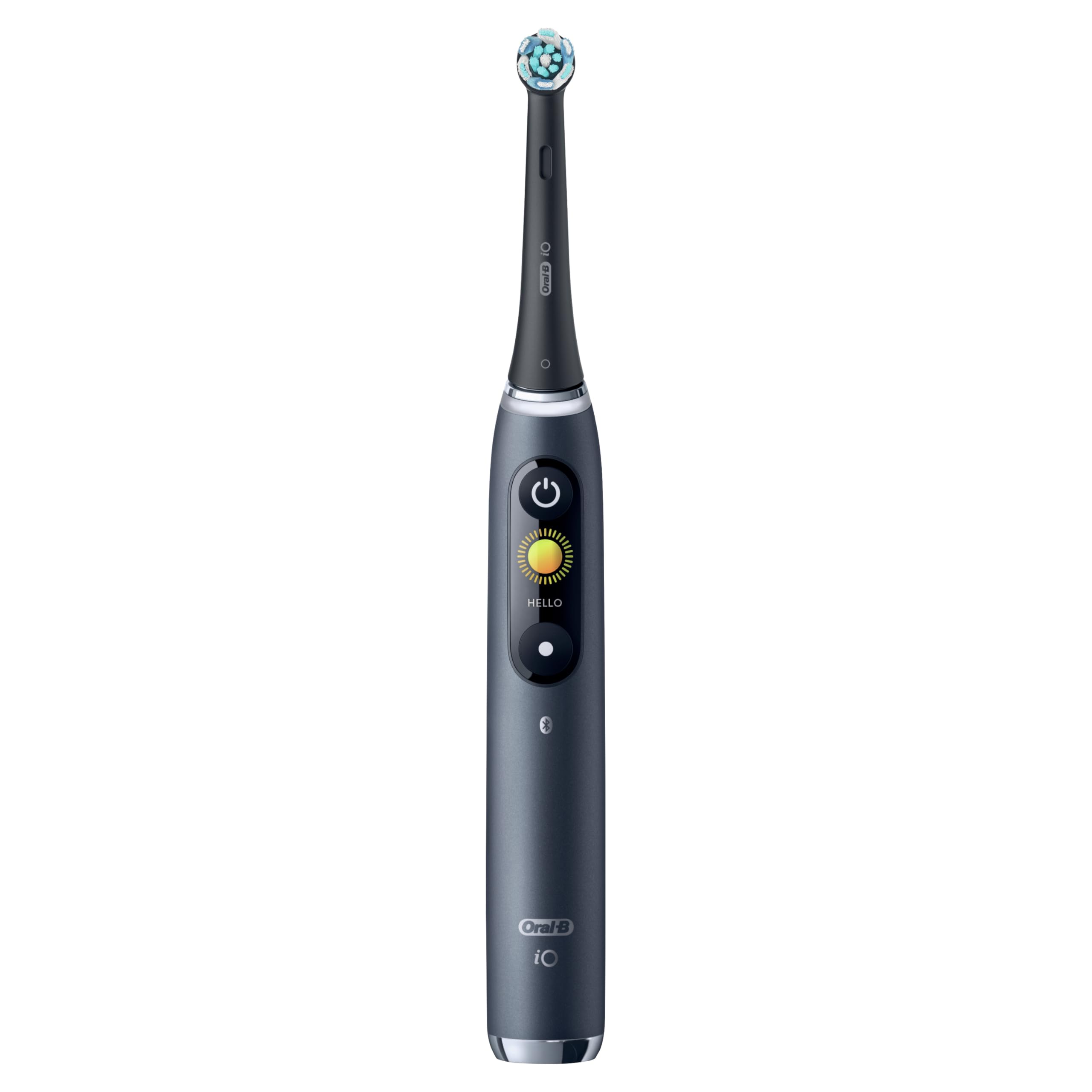 Oral-B iO Series 9 Limited Rechargeable Black Electric Toothbrush with (2) Ultimate Clean and (1) Gentle Care Replacement Brush Heads, Black, Travel Case and Charger