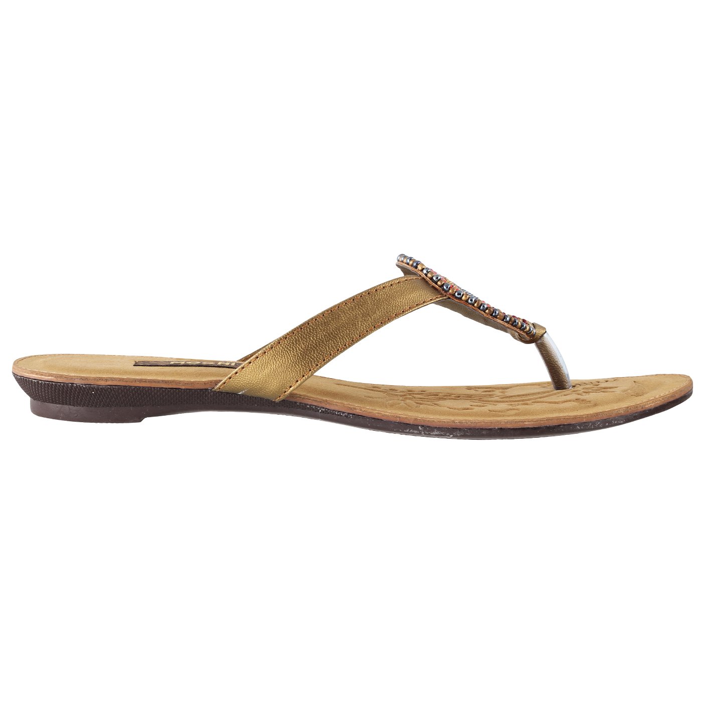 mochi women antic gold synthetic sandals (32-7404)