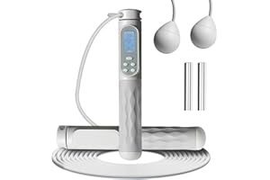 GOOGIC Cordless Jump Rope with Counter, Weighted Jump ropes with HD Screen for Exercise Fitness, Wireless Skipping Rope for Men Women Kids (Indoor/Outdoor)