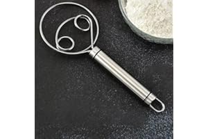 1pc Stainless Steel Danish Dough Whisk, Handheld Dough Mixer, Bread Whisk, Quick Mixing Tool for Cooking, Stirring, Kitchen G
