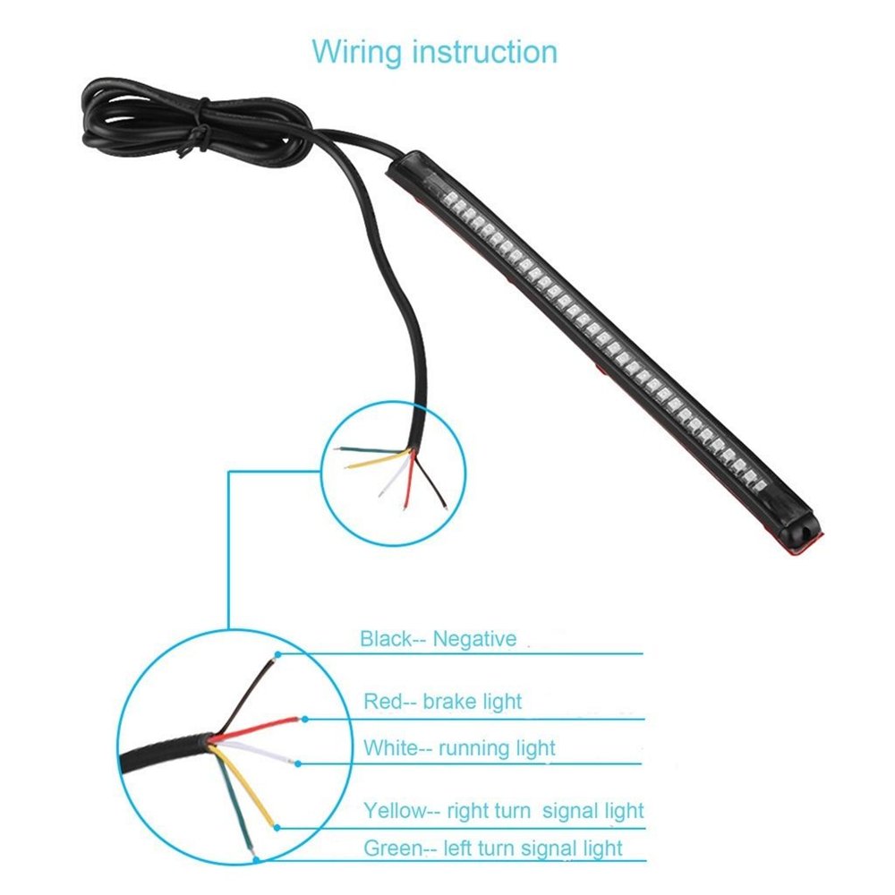 Motorcycle Light Strip, Prime Autobots 32 SMD LED Flexible Turn Signal Brake Strip Light and Tail Light (ADP32)