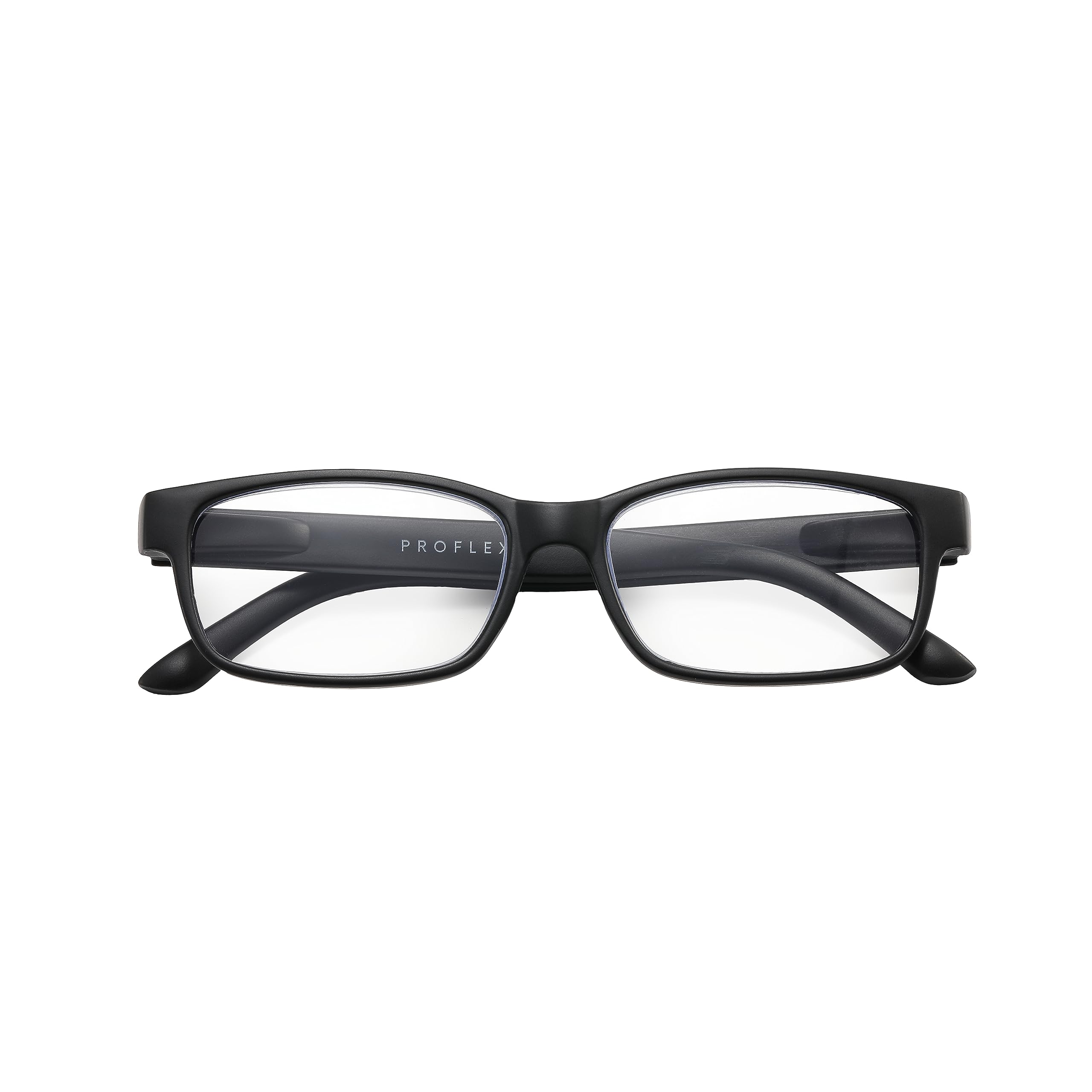 PROFLEX Safari Reading Glasses - anti-headache, BluOptix blue light blocking, spring hinges, tough impact & scratch resistant, unisex (mens + womens), stylish (BLK; +3.0) — image 1