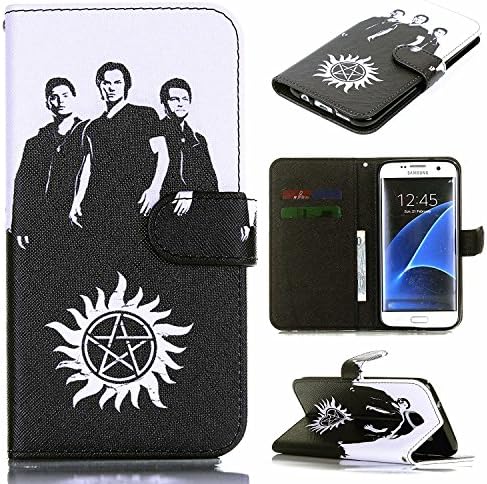 S6 Edge Case,Galaxy S6 Edge Wallet Case - Supernatural Pattern Premium PU Leather Wallet Case Stand Cover with Card Slots Cash Compartment for Samsung Galaxy S6 Edge